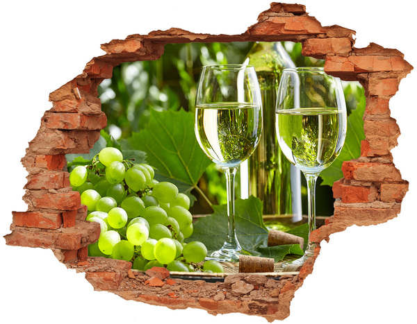 Adesivo murale buco 3D Il vino nel vigneto