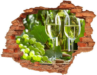Adesivo murale buco 3D Il vino nel vigneto