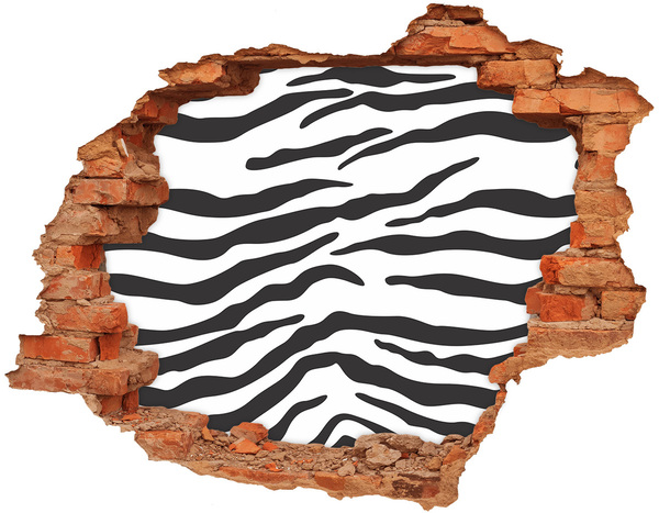 Adesivo effetto buco nel muro Zebra nel muro