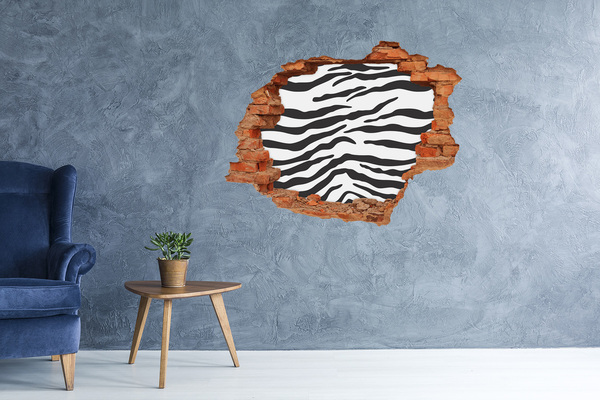 Adesivo effetto buco nel muro Zebra nel muro