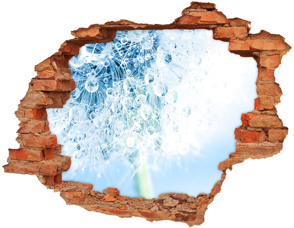 Adesivo con buco sbrecciato Denti di leone blu