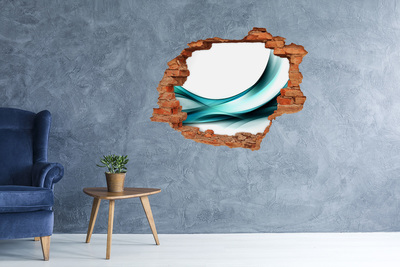 Adesivo murale buco 3D Acqua nella fessura del cemento