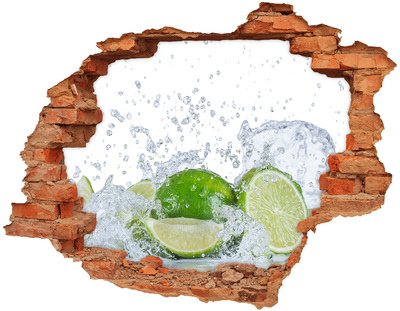 Adesivo murale buco 3D Un cocktail rinfrescante al lime
