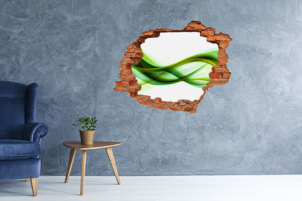 Adesivo effetto buco nel muro Onda verde nel buco nel muro