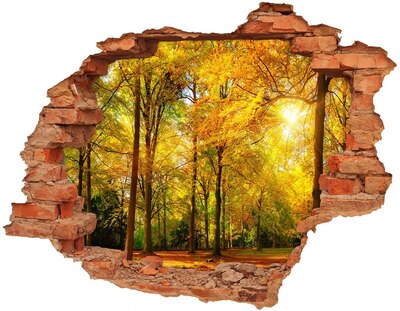 Adesivo effetto buco nel muro Autunno nella foresta