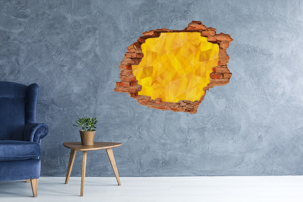 Adesivo con buco sbrecciato La crepa dorata nel muro