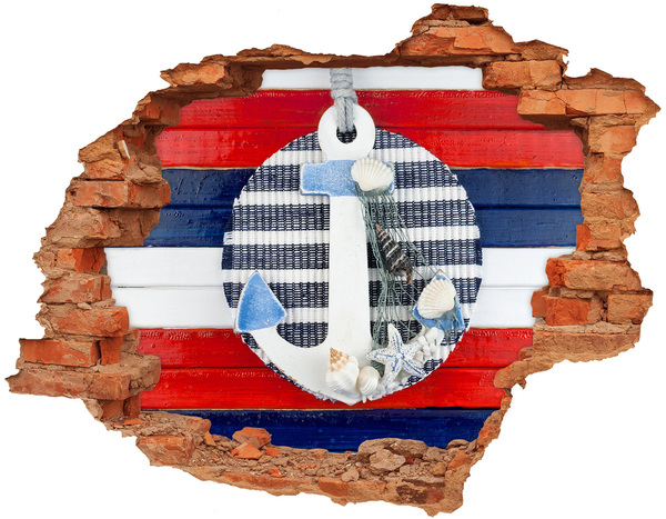 Adesivo con buco sbrecciato Avventura marina tra le conchiglie