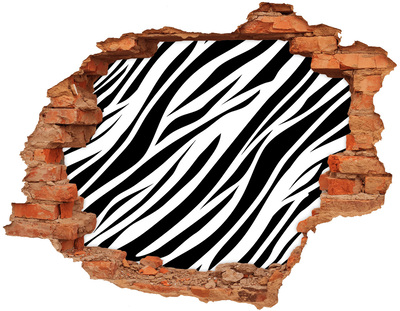 Adesivo con buco sbrecciato Zebra nel muro