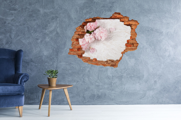 Adesivo effetto buco nel muro Fiori in un muro fatiscente