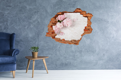 Adesivo effetto buco nel muro Fiori in un muro fatiscente