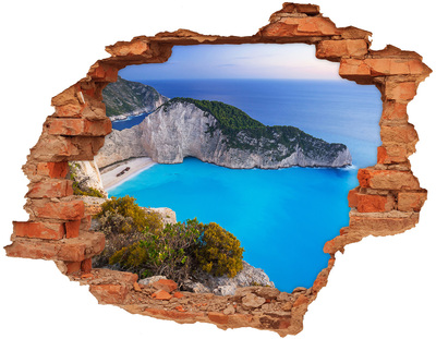 Adesivo murale buco 3D Baia di Zante