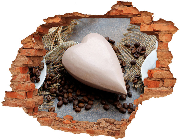 Adesivo effetto buco nel muro Un'oasi di caffè tra le rovine