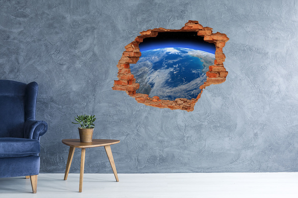 Adesivo effetto buco nel muro Vista della Terra dallo spazio