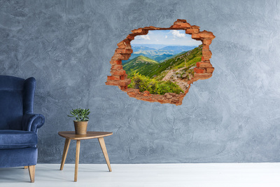 Adesivo murale buco 3D Paesaggio montano con un sentiero