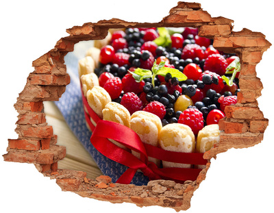 Adesivo effetto buco nel muro Torta di frutta con buco nel muro