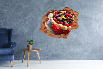 Adesivo effetto buco nel muro Torta di frutta con buco nel muro