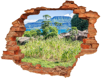 Adesivo murale buco 3D Paesaggio tropicale dietro il buco nel muro