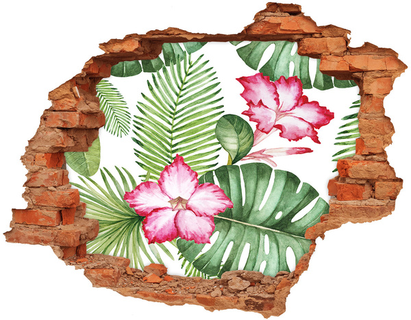Adesivo murale buco 3D Giardino tropicale nascosto nel muro