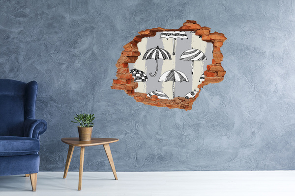 Adesivo con buco sbrecciato Affascinanti ombrelloni sulla spiaggia