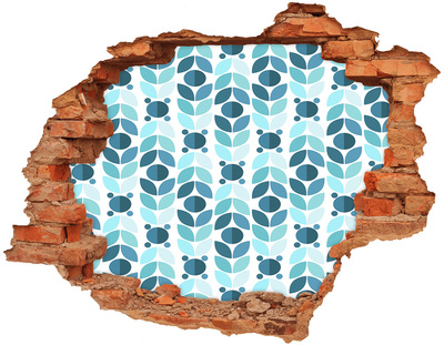 Adesivo con buco sbrecciato Motivo floreale nel buco nel muro