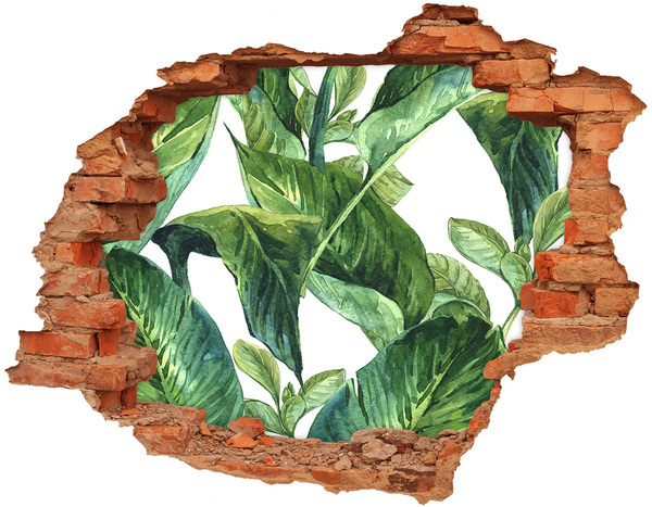 Adesivo effetto buco nel muro Un'oasi verde in cemento