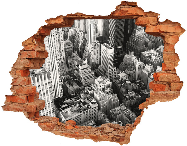 Adesivo murale buco 3D Vista della giungla urbana