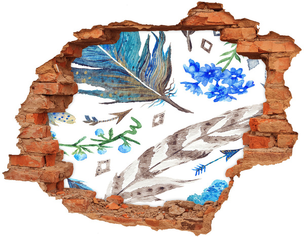 Adesivo effetto buco nel muro Un'oasi misteriosa nella giungla