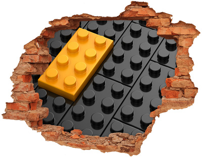 Adesivo murale buco 3D Muro di mattoncini LEGO rotto