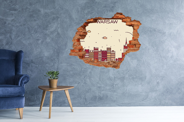 Adesivo con buco sbrecciato La città dietro le mura