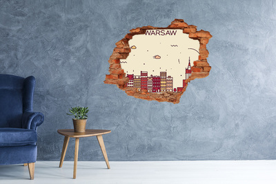 Adesivo con buco sbrecciato La città dietro le mura