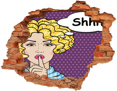 Adesivo effetto buco nel muro Una donna dal sorriso misterioso