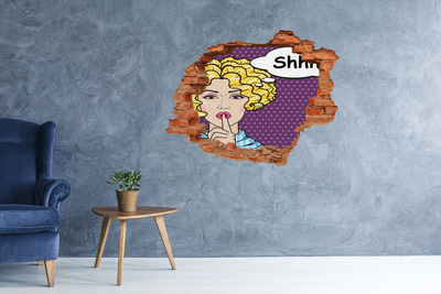 Adesivo effetto buco nel muro Una donna dal sorriso misterioso