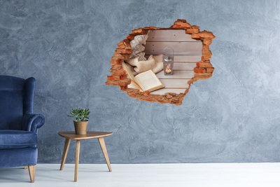 Adesivo murale buco 3D Un angolo accogliente con una lanterna