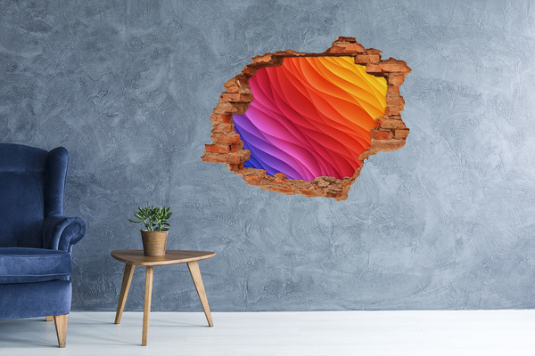 Adesivo effetto buco nel muro Un'onda di colore in un buco nel muro