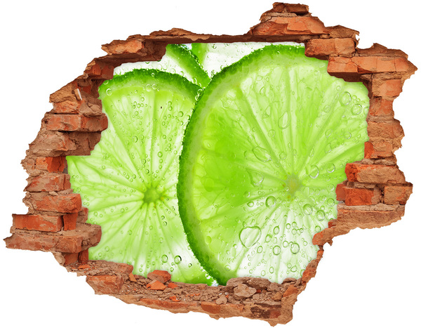 Adesivo con buco sbrecciato Lime succoso nel cemento