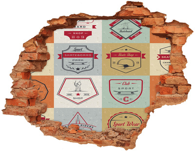 Adesivo effetto buco nel muro Skatepark in città