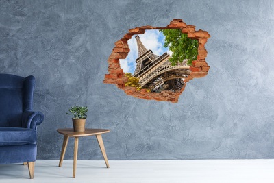 Adesivo effetto buco nel muro La Torre Eiffel a Parigi