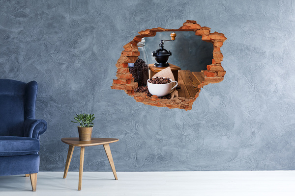 Adesivo effetto buco nel muro Caffè in un bar casalingo