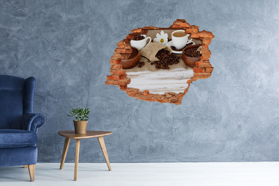 Adesivo effetto buco nel muro Caffè in un ambiente naturale