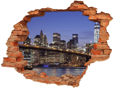 Adesivo murale buco 3D Vista dello skyline di New York