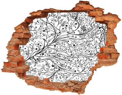 Adesivo effetto buco nel muro Motivo floreale sulla parete