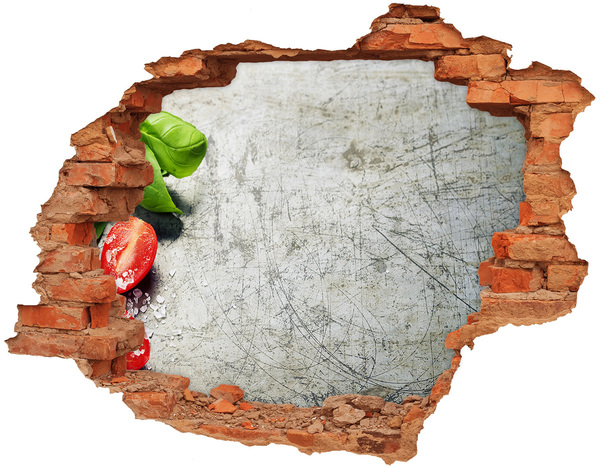 Adesivo con buco sbrecciato Un muro in rovina con vista sul cielo