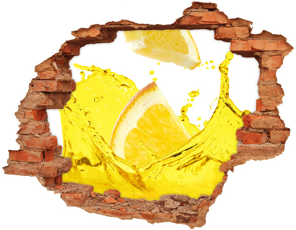 Adesivo effetto buco nel muro Cocktail al limone nel cemento