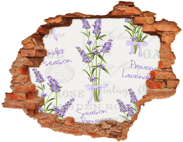 Adesivo effetto buco nel muro Giardino di lavanda vintage
