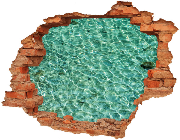 Adesivo murale buco 3D Acqua cristallina in un buco nel muro