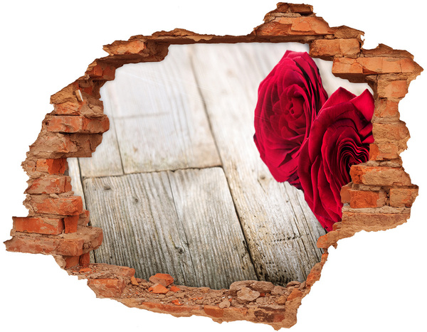 Adesivo effetto buco nel muro Rose in cemento