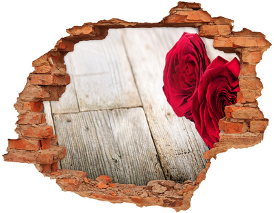 Adesivo effetto buco nel muro Rose in cemento