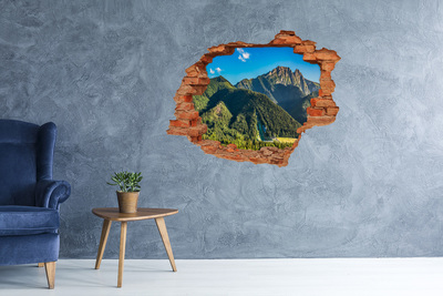 Adesivo murale buco 3D Paesaggio montano con valle
