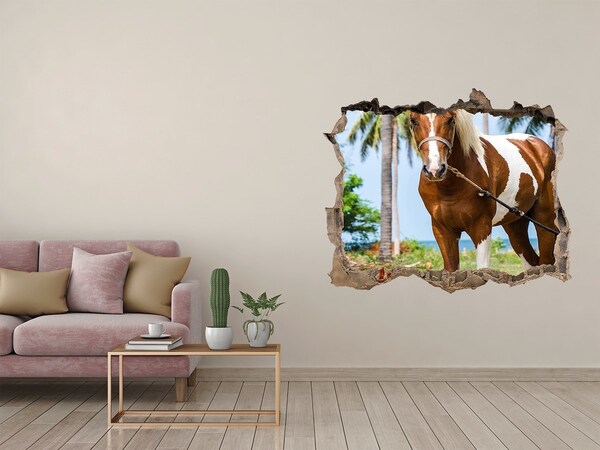 Sticker buco nel muro Un cavallo ai tropici