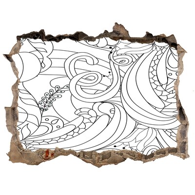 Finto buco nel muro 3D Motivo floreale nel buco nel muro